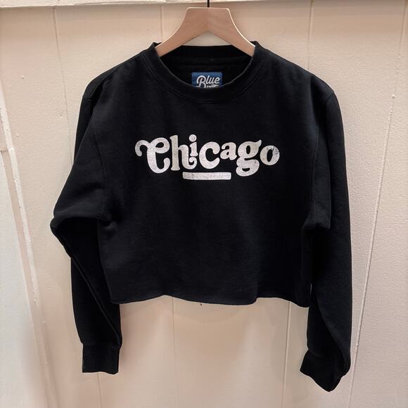 Blue 84 Tops - Blue 84 Women's Chicago Coopeer Hippie Font Crew Sweatshirt Size XS